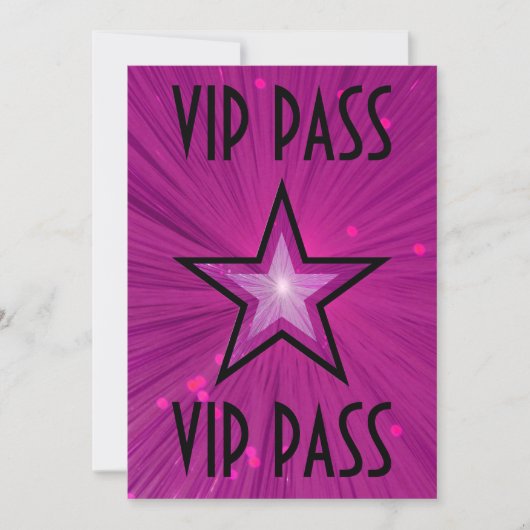ピンクスター「VIP PASS」招待状 黒 招待状 (正面)