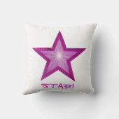 ピンクスター'STAR!'装飾用クッションスクエア白 クッション (裏面)