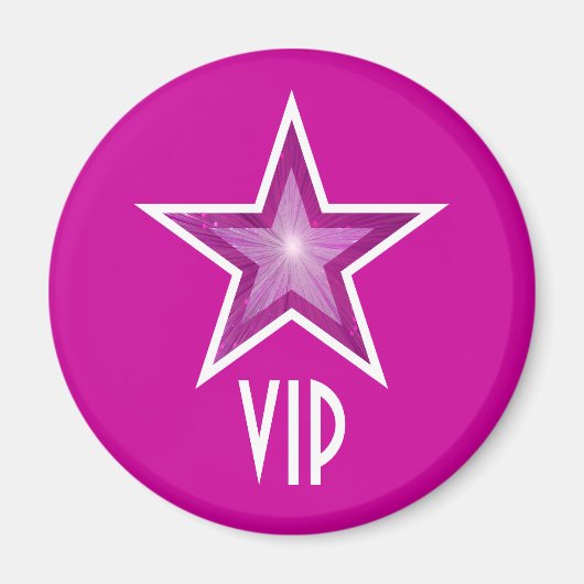 ピンクスター'VIP'冷蔵庫用マグネットラウンドピンク マグネット (正面)