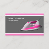 ピンクスチームアイアンランドリーアイロン掛けサービス 名刺 (正面)