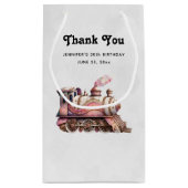 ピンクスチームトレインヴィンテージありがとう スモールペーパーバッグ (裏面)