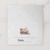 ピンクスチームトレインヴィンテージスタイル プレイスカード (外部開封)