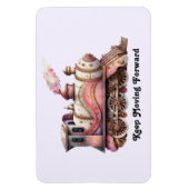 ピンクスチームトレインヴィンテージ感動的スタイル マグネット (縦)