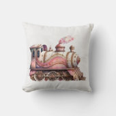 ピンクスチームトレインヴィンテージ クッション (正面)