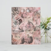 ピンクスチームパンクコラージスクラップブック紙 (スタンド正面)