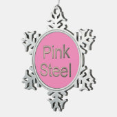 ピンクスチールペーター雪の結晶クリスマスオーナメント スノーフレークピューターオーナメント (右)