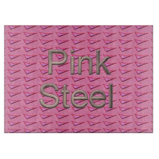 ピンクスチール製ガラスの切断板 カッティングボード (正面)