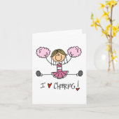 ピンクスティックフィギュアTシャツとギフト カード (黄色い花)