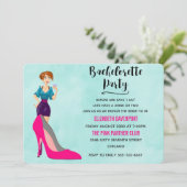 ピンクスティレットとパーティーガールバチェロレッテ招待状 招待状 (スタンド正面)