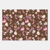 ピンクスティレット口紅バッグメガネ離婚パーティー ラッピングペーパーシート (正面3)