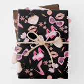 ピンクスティレット口紅バッグメガネ離婚パーティー ラッピングペーパーシート (インサイチュ)