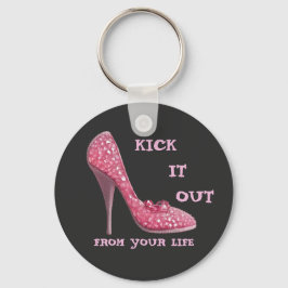 ピンクスティレット・ダイヤモンド靴の乳がん離婚 キーホルダー