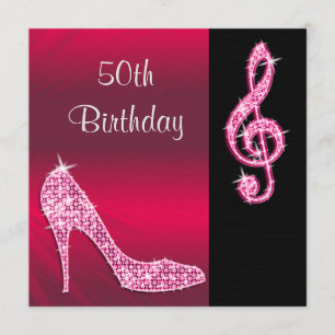 ピンクスティレット&トレブルクレフト50誕生日 招待状