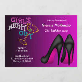 ピンクスティレトス誕生日 招待状