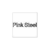 ピンクスティール小さなゴム印とハンドル ラバースタンプ (インプリント)