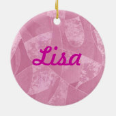 ピンクステイングラス名オーナメント セラミックオーナメント (裏面)