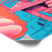 ピンクステップズ建物 ポスター (角)