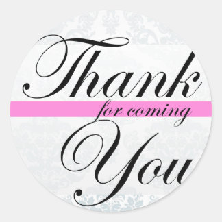 ピンクステッ来カーありがとう ラウンドシール