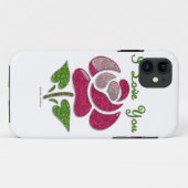 ピンクステンシルバラのI Love You Case-Mate iPhoneケース (裏面(横))