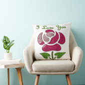 ピンクステンシルバラ私はあなたを愛 クッション (椅子)