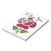 ピンクステンシルバラ私はあなたを愛 ノートパッド (回転)