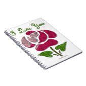 ピンクステンシルバラ私はあなたを愛 ノートブック (右側)