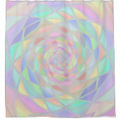 ピンクステンドグラスウィンドウパステルズ シャワーカーテン (正面)