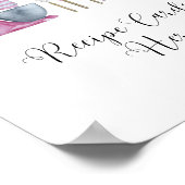 ピンクストックザキッチンレシピカードブライダルシャワー ポスター (角)