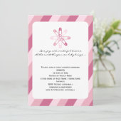 ピンクストライプおむつピンベビーガールシャワー 招待状 (スタンド正面)