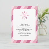ピンクストライプおむつピンベビー告知 案内状 (スタンド正面)