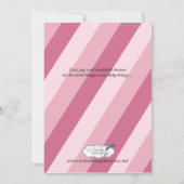 ピンクストライプおむつピンベビー告知 案内状 (裏面)