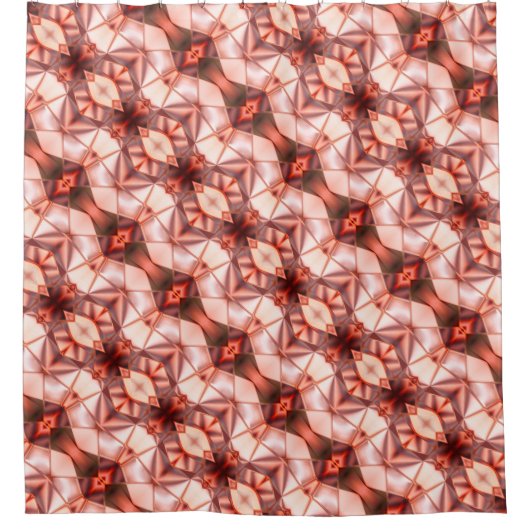 ピンクストライプがかったワインの絹のような形の抽象芸術 シャワーカーテン (正面)