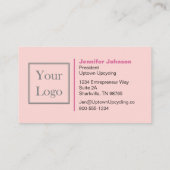 ピンクストライプと牡丹モノグラムの 名刺 (裏面)