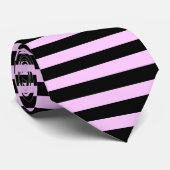 ピンクストライプと黒 ネクタイ (ロール)