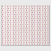 ピンクストライプのとゴールデンリトルハート ラッピングペーパー (フラット)