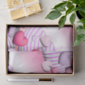 ピンクストライプのと白のハートバルーンValentine's 薄葉紙 (ギフト)