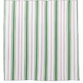 ピンクストライプのと緑 シャワーカーテン (正面)