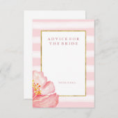 ピンクストライプのアドバイスと牡丹の花嫁 アドバイスカード (正面/裏面)