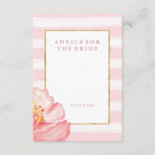 ピンクストライプのアドバイスと牡丹の花嫁 アドバイスカード (正面)