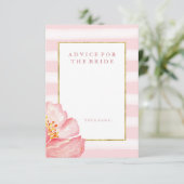 ピンクストライプのアドバイスと牡丹の花嫁 アドバイスカード (スタンド正面)