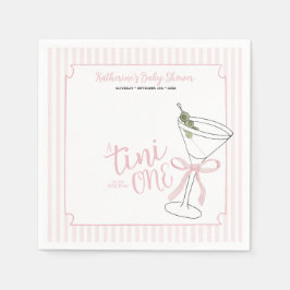 ピンクストライプのカクテルを飲むTini スタンダードカクテルナプキン