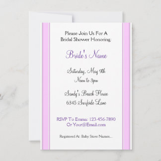 ピンクストライプのカスタムブライダルシャワー招待状 招待状