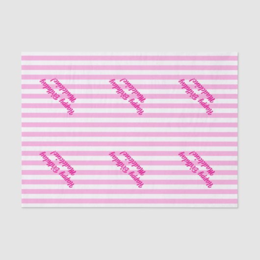 ピンクストライプのカスタム文字 薄葉紙 (正面)