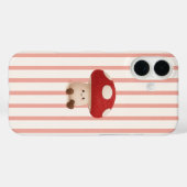 ピンクストライプのキュートな可愛いキノコのスマホケース Case-Mate iPhoneケース (裏面 (横))