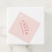 ピンクストライプのクリスマスホリデーギフトラベル フェイバータグ (インサイチュ)