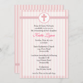 ピンクストライプのクロス招待状 招待状 (正面/裏面)