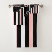 ピンクストライプのクローバー バスタオルセット (インサイチュ)