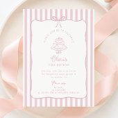 ピンクストライプのク、ボーお洒落フ、誕生日 招待状