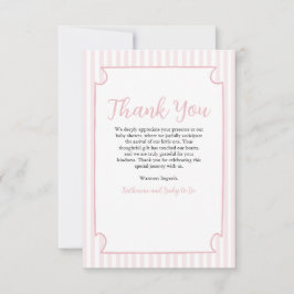 ピンクストライプのサンキューカード-カスタム サンキューカード