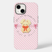 ピンクストライプのスイートバニーソフトiPhone 14ケース Case-Mate iPhoneケース (裏面)